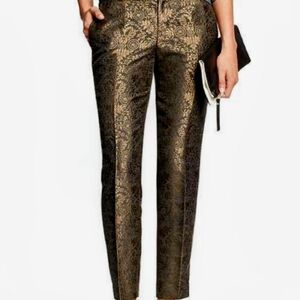 NWT Banana Republic Black/Gold Brocade Pants
